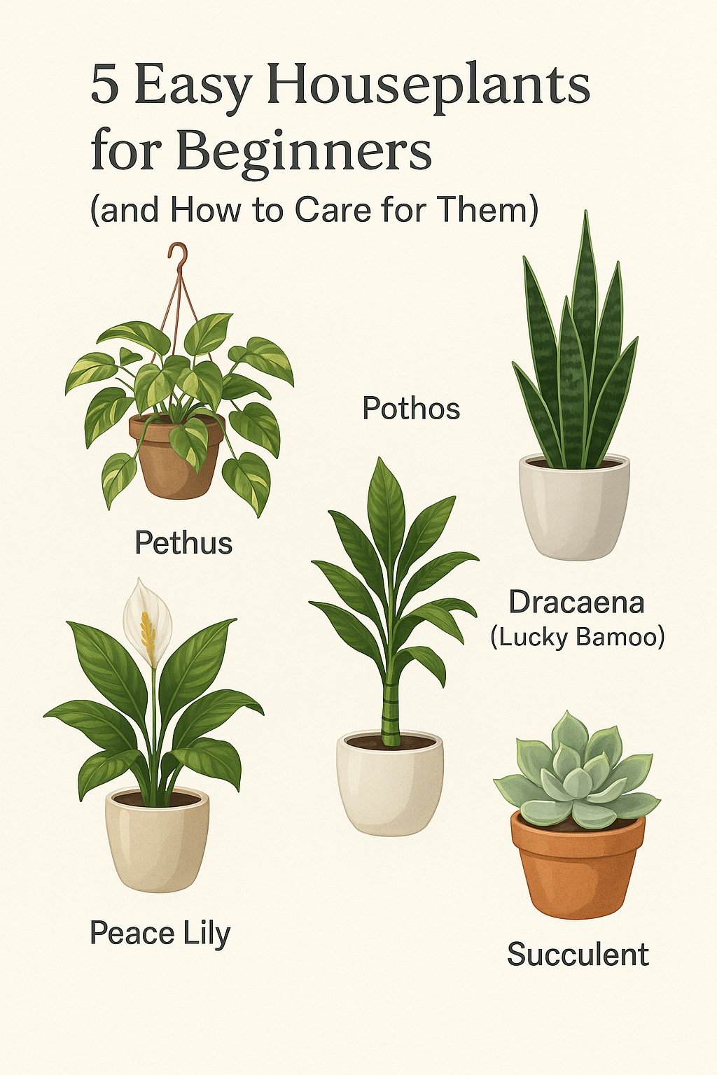 5 Easy Houseplants for Beginners (and How to Care for Them)