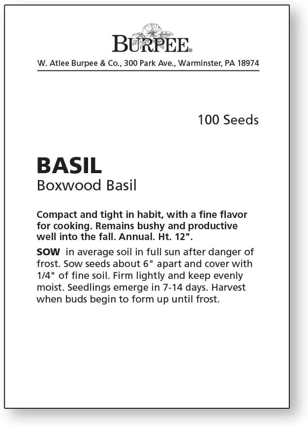 Burpee 67105A Boxwood Basil Seeds