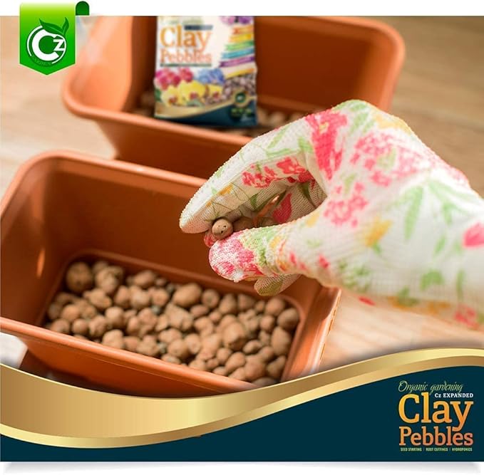 Expanded Clay Pebbles LECA Grow Media for Plants, Orchids, DWC Hydroponics, Aquaponics, Aquaculture Garden Soil Additive Conditioner Amendment Ceramsite Aggregate Cz Garden