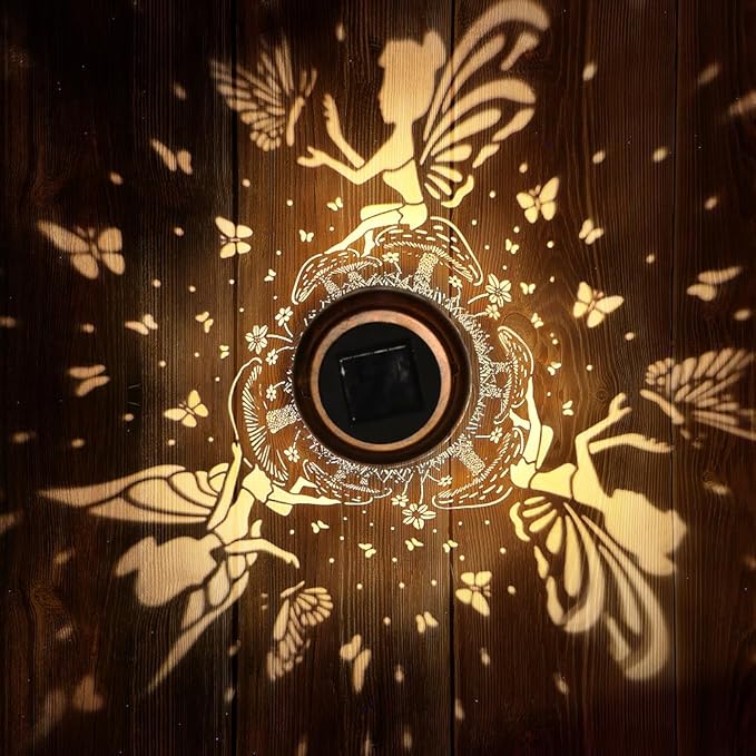 Fairy Solar Lanterns Outdoor Waterproof Hanging Solar Lights Gifts for Women Mom Metal LED Decorative Lantern for Yard Patio Pathway,Porch,Landscape,Lawn Garden Decor for Outside