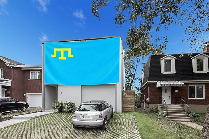 Crimea Tatar Extra Large Flag 6x10FT Giant Crimean Tatars Polyester Banner With 3 Grommets Fade Resistant Vivid Color For Patriotic Festival Events Party Decoration(Crimean Tatars, 6x10FT)