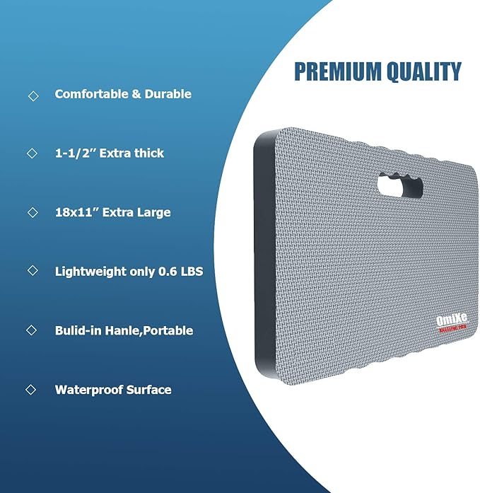 Extra Thick Kneeling Pad Comfy Foam Kneeler Mat Garden Knee Pad Cushion for Gardening Planting Yard Work Prayer Yoga Mechanic Exercise Workout Baby Bath 18 x 11 x 1.5 Inch Large Grey 1 Pack