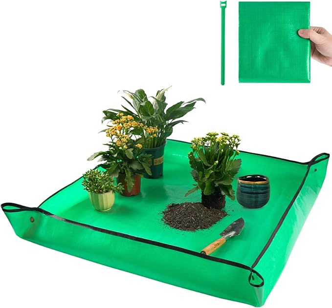 Extra Large Waterproof Potting Mat for Indoor Plant Transplanting and Mess Control, Table Top Potting Tray Repotting Mat Birthday Gifts for Plant Lovers Gardening Gifts for Women