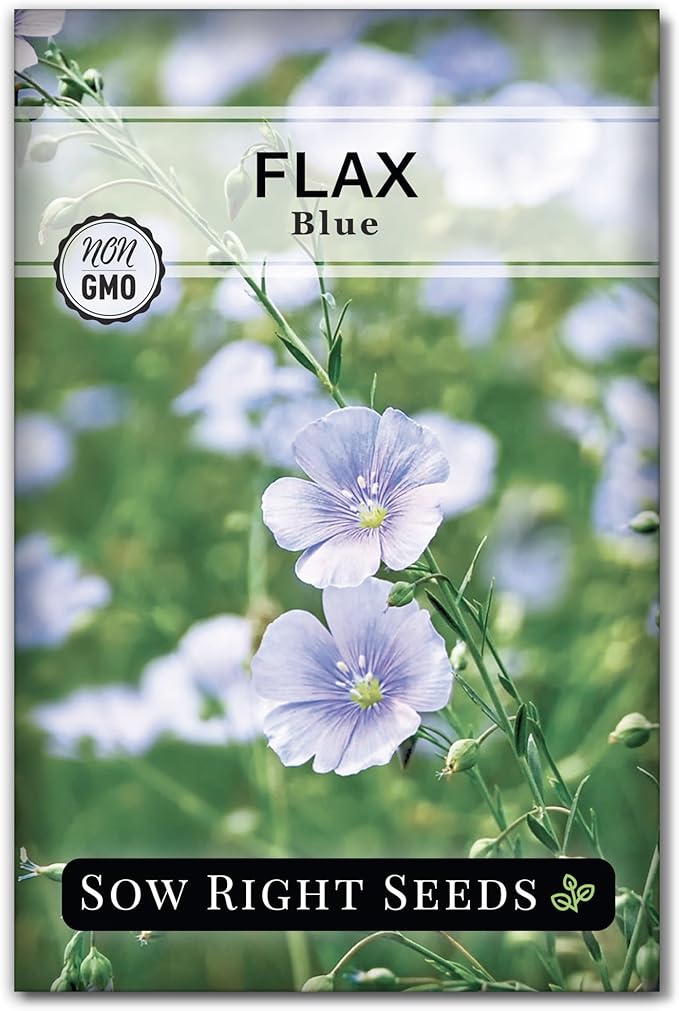 Sow Right Seeds - Blue Flax Seeds for Planting - Non-GMO Heirloom Packet with Instructions to Plant an Outdoor Wildflower Garden - Striking Blue Perennial Native, Drought Tolerant for Home Gardens (1)