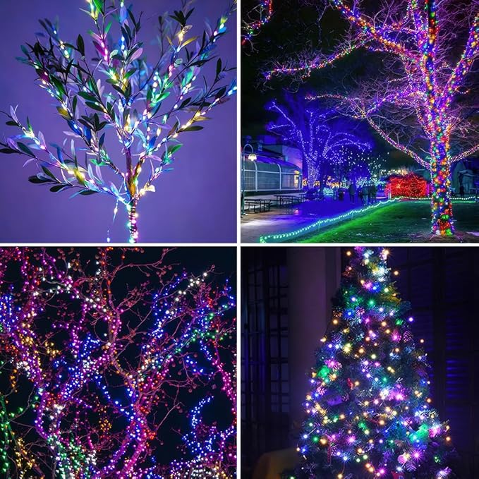 Fairy Lights Plug in,200FT 600 LEDs Waterproof Led String Lights,Twinkle Light with 8 Modes Remote for Outdoor Indoor Christmas Wedding Birthday Garden Party Decorations,Multicolor