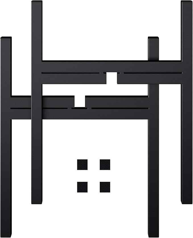 FaithLand Mid Century Plant Stand Indoor Outdoor (EXCLUDING 10" Plant Pot), Metal Planter Stand, Potted Plant Holder, Black, Hold Up to 10 Inch Planter - Fits Snake Plant - Upgraded Design.