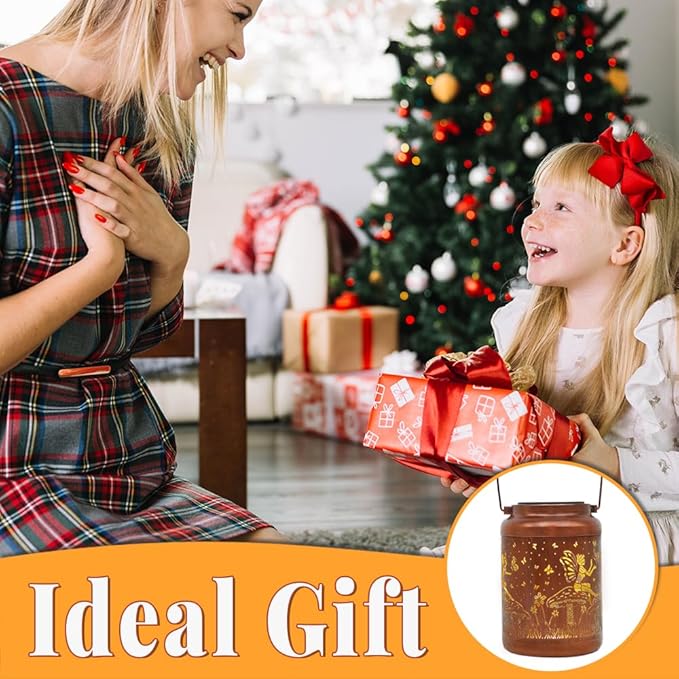 Fairy Solar Lanterns Outdoor Waterproof Hanging Solar Lights Gifts for Women Mom Metal LED Decorative Lantern for Yard Patio Pathway,Porch,Landscape,Lawn Garden Decor for Outside