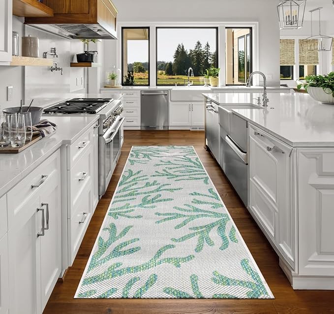 Keen Home Design Terrace Outdoor Runner Rug - 2x8 Washable Indoor/Outdoor Rug for Patio, Kitchen, Balcony, Beach, Garden, Deck and Porch, Size: 2'2"x7'7"