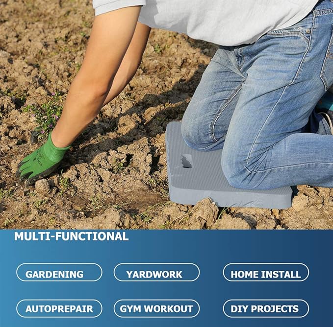 Extra Thick Kneeling Pad Comfy Foam Kneeler Mat Garden Knee Pad Cushion for Gardening Planting Yard Work Prayer Yoga Mechanic Exercise Workout Baby Bath 18 x 11 x 1.5 Inch Large Grey 2 Pack