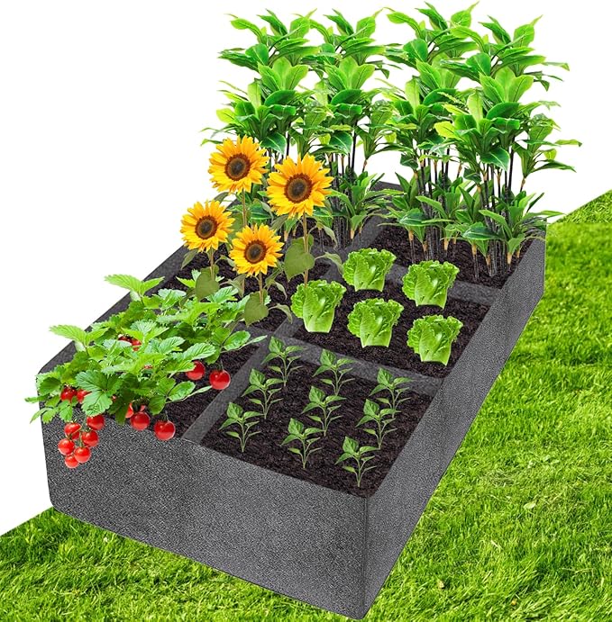 Fabric Raised Garden Bed, 6x3x1ft Fabric Square Grow Bags for Vegetable Herbs, Fabric Plant Pots Indoor Outdoor, 6 sq. ft.