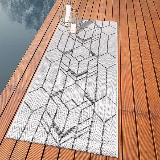 Keen Home Design Terrace Outdoor Runner Rug - 2x12 Washable Indoor/Outdoor Rug for Patio, Kitchen, Balcony, Beach, Garden, Deck and Porch, Size: 2'2"x11'10"