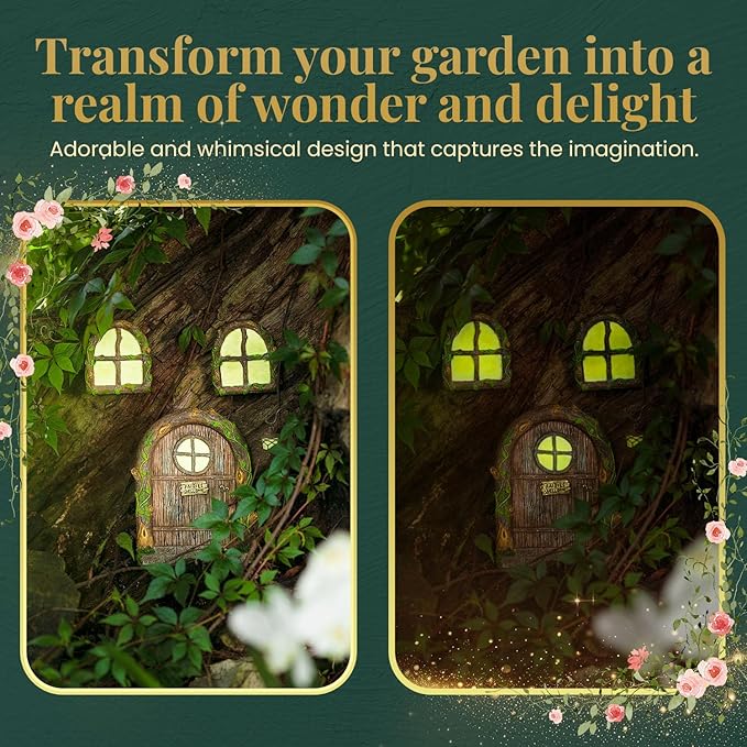 Fairy Doors for Trees, Fairy Door, Fairy Garden, Fairy House Kit, Fairy Garden Decor, Fairy Garden Accessories Outdoor kit, Fairy Doors for Trees Outdoor, Gnome House, Fairy Doors
