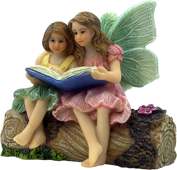 Fairies for Fairy Garden, Fairy Garden Accessories for a Garden - Garden Fairies for a Miniature Fairy Garden - Cute Fairy Garden Fairies, Sitting Sister Fairies