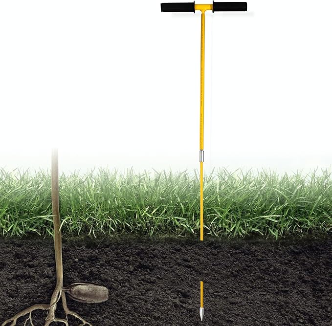 FEBTECH - Septic Tank Probe - Insulated Metal Soil Probe Rod - 60-Inch Long Overall, 3/8" Septic Tank Finder Probing Rod,T-Handle Septic Tank Locator Tool for Gardening, Agriculture, Septic Systems