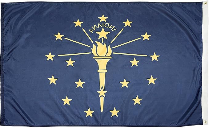 FlagSource Indiana Nylon State Flag, Made in the USA, 4x6'