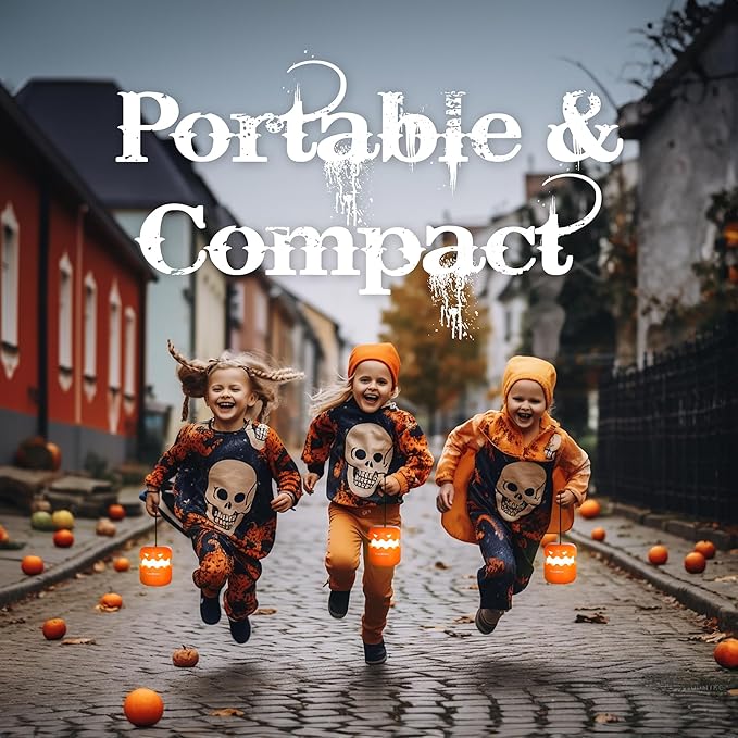 EverBrite 3-Pack Halloween Pumpkin Lantern, Collapsible Jack O Lantern Pumpkins with Lanyard, Halloween Party Favors for Kids, Light up Pumpkin Outdoor for Halloween Party Decoration, Battery Included