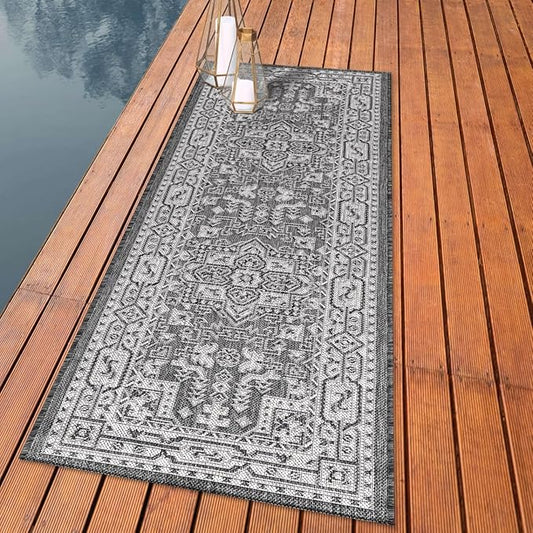 Keen Home Design Terrace Outdoor Runner Rug - 2x12 Washable Indoor/Outdoor Rug for Patio, Kitchen, Balcony, Beach, Garden, Deck and Porch, Size: 2'2"x11'10"