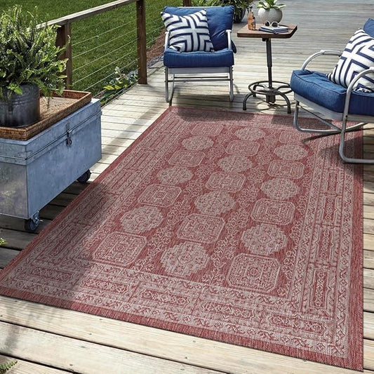 Keen Home Design Terrace Outdoor Area Rug - 12x15 Washable Indoor/Outdoor Rug for Patio, Kitchen, Balcony, Beach, Garden, Deck and Porch, Size: 12'x15'