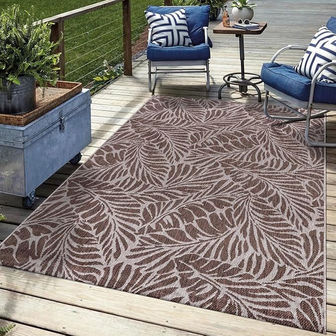 Keen Home Design Terrace Outdoor Throw Rug - 3x5 Washable Indoor/Outdoor Rug for Patio, Kitchen, Balcony, Beach, Garden, Deck and Porch, Size: 3'x5'