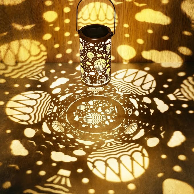 Fabuday Hot Air Balloon Outdoor Solar Lantern Waterproof - Hanging Solar Power Lights Led for Outside, Garden Decor for Patio, Porch, Balcony, Yard and Deck, Gardening Decorations Gifts for Women Mom