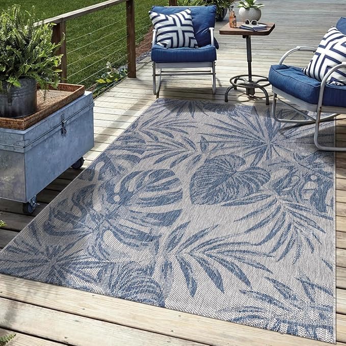 Keen Home Design Terrace Outdoor Area Rug - 8x10 Washable Indoor/Outdoor Rug for Patio, Kitchen, Balcony, Beach, Garden, Deck and Porch, Size: 7'7"x10'