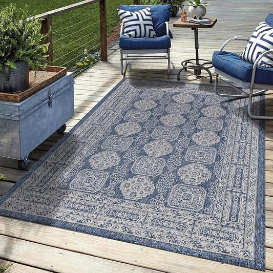 Keen Home Design Terrace Outdoor Throw Rug - 3x5 Washable Indoor/Outdoor Rug for Patio, Kitchen, Balcony, Beach, Garden, Deck and Porch, Size: 3'x5'