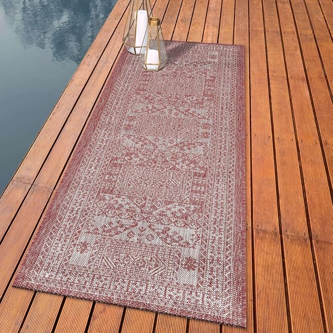 Keen Home Design Terrace Outdoor Runner Rug - 2x10 Washable Indoor/Outdoor Rug for Patio, Kitchen, Balcony, Beach, Garden, Deck and Porch, Size: 2'2"x9'11"
