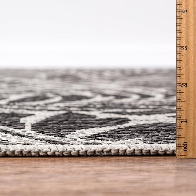 Keen Home Design Terrace Outdoor Round Rug - 5ft Round Washable Indoor/Outdoor Rug for Patio, Kitchen, Balcony, Beach, Garden, Deck and Porch, Size: 5'3" Round