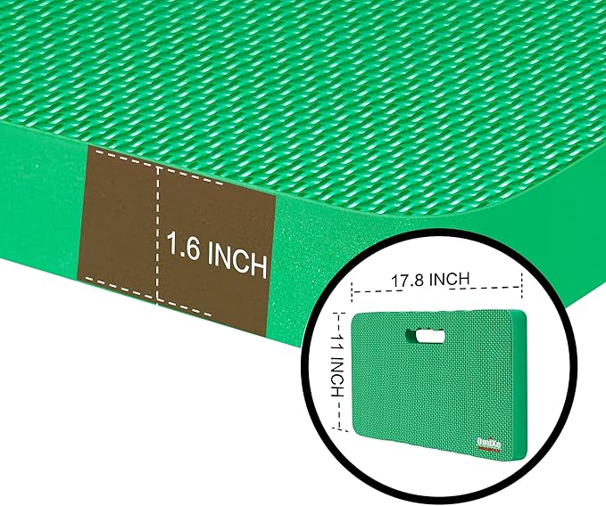 Extra Thick Kneeling Pad Comfy Foam Kneeler Mat Garden Knee Pad Cushion for Gardening Planting Yard Work Prayer Yoga Mechanic Exercise Workout Baby Bath 18 x 11 x 1.5 Inch Large Green 1 Pack
