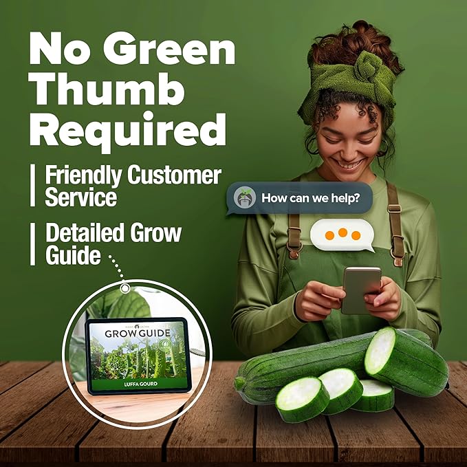 HOME GROWN Luffa Seeds - (Bulk Pack) 40 Non-GMO, Heirloom Loofah Seeds for Planting, USA Sourced, Great for Sponges or Edible Vegetable (Luffa aegyptiaca)