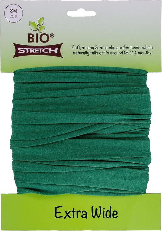 Extra Wide Soft Tree Ties - Strong & Stretchy Support for Large Plants & Young Trees - Cut-to-Length Green Garden Tape for Home & Professional Gardening (26 ft / 8M)