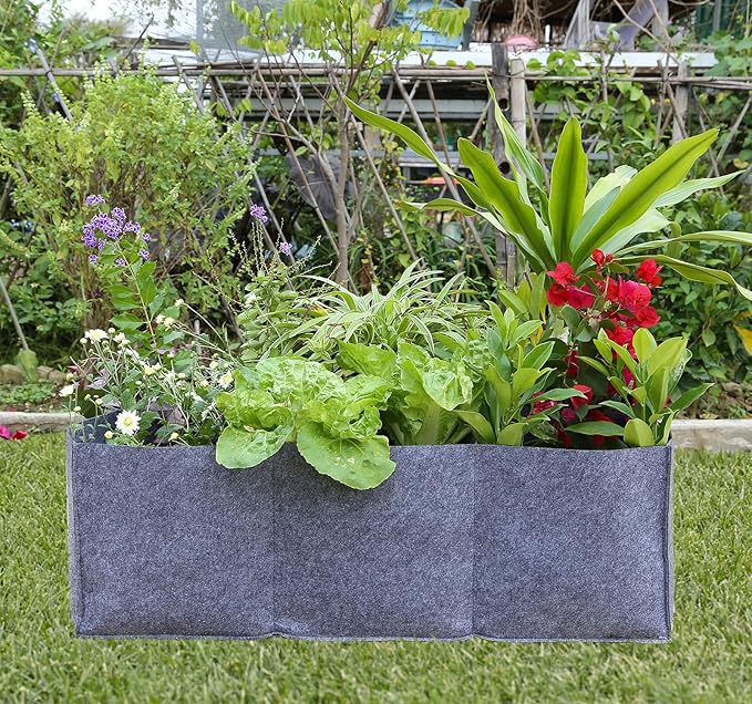 Fabric Raised Garden Bed, 6x3x1ft Fabric Square Grow Bags for Vegetable Herbs, Fabric Plant Pots Indoor Outdoor, 6 sq. ft.