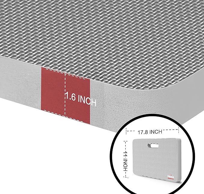 Extra Thick Kneeling Pad Comfy Foam Kneeler Mat Garden Knee Pad Cushion for Gardening Planting Yard Work Prayer Yoga Mechanic Exercise Workout Baby Bath 18 x 11 x 1.5 Inch Large Grey 2 Pack