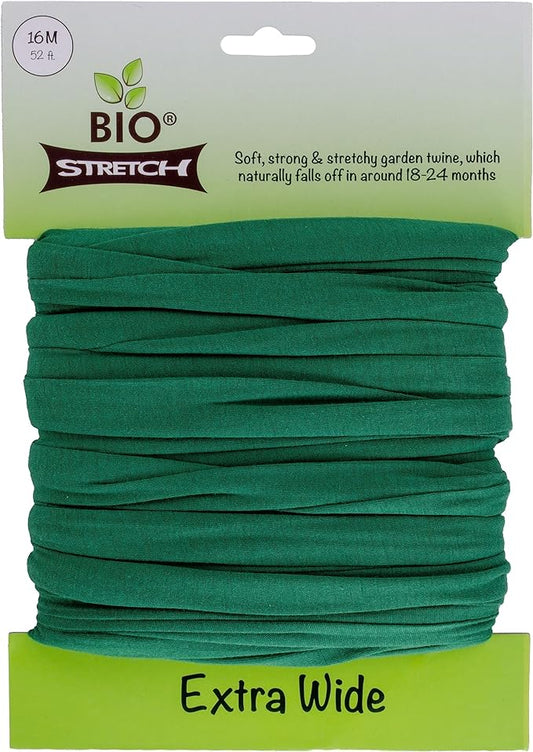 Extra Wide Soft Tree Ties - Strong & Stretchy Support for Large Plants & Young Trees - Cut-to-Length Green Garden Tape for Home & Professional Gardening (52 ft / 16M)