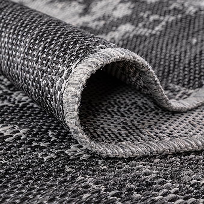 Keen Home Design Terrace Outdoor Round Rug - 8ft Round Washable Indoor/Outdoor Rug for Patio, Kitchen, Balcony, Beach, Garden, Deck and Porch, Size: 7'7" Round