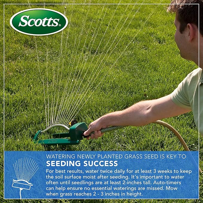 Scotts Turf Builder Grass Seed Kentucky Bluegrass Mix, Continuously Self-Repairs to Withstand Wear and Tear, 3 lbs.