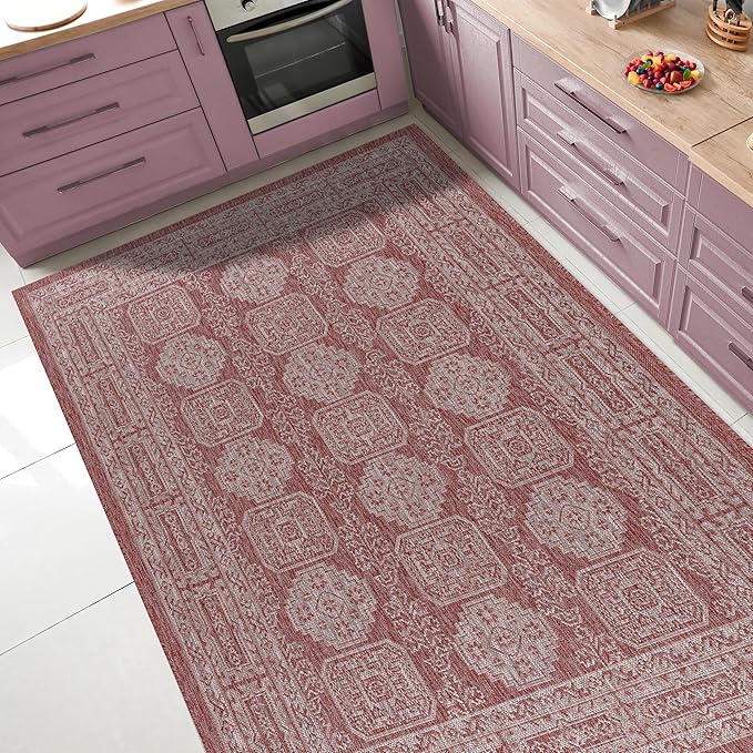 Keen Home Design Terrace Outdoor Area Rug - 8x10 Washable Indoor/Outdoor Rug for Patio, Kitchen, Balcony, Beach, Garden, Deck and Porch, Size: 7'7"x10'