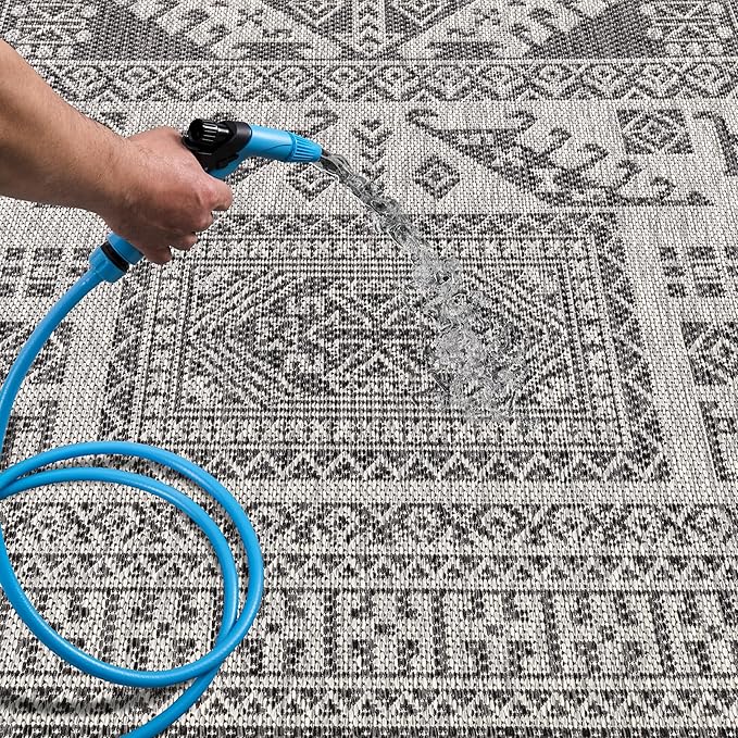 Keen Home Design Terrace Outdoor Area Rug - 10x14 Washable Indoor/Outdoor Rug for Patio, Kitchen, Balcony, Beach, Garden, Deck and Porch, Size: 10'x14'