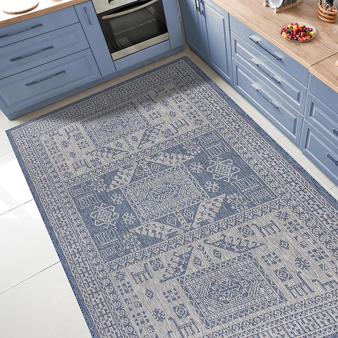 Keen Home Design Terrace Outdoor Area Rug - 9x12 Washable Indoor/Outdoor Rug for Patio, Kitchen, Balcony, Beach, Garden, Deck and Porch, Size: 8'10"x12'