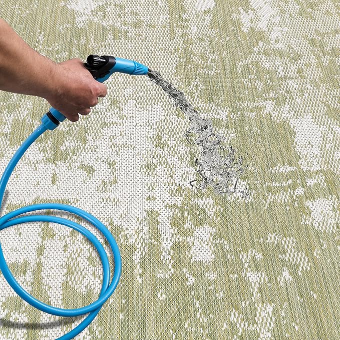 Keen Home Design Terrace Outdoor Area Rug - 4x6 Washable Indoor/Outdoor Rug for Patio, Kitchen, Balcony, Beach, Garden, Deck and Porch, Size: 3'10"x5'7"