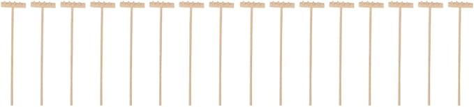 EXCEART 16 Pcs Mini Zen Garden Tool Set - Desktop Sand Rake, Miniature Dollhouse Rakes, Tabletop Wooden Toys, Garden Accessory - Juicy Bamboo Beech Child