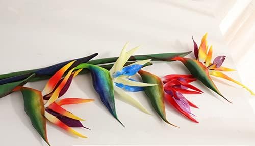 Large Bird of Paradise 32 Inch Permanent Flower,Flower stem 0.3 Inch,Flower Part is Made of Soft Rubber PU,Artificial Flower Plants Flower Arrangement for Home Office 2 Pcs (Red)