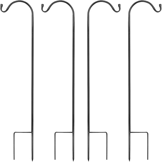 MIXXIDEA 4/8PK Heavy Duty Garden Shepherds Hooks for Outdoor, Premium Metal Shepherds Hooks, Height Adjustable Bird Feeder Hanger, Hanging Basket Hooks 37” Inch Tall Hanging Plant Hooks (4PK)
