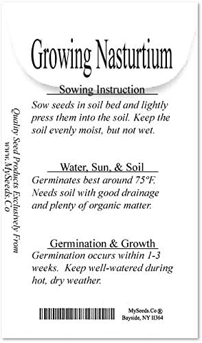 Big Pack - Nasturtium Flower Seed Mix (1,000) - Edible Tropaeolum nanum - Spurred, Flat-Faced Trumpet - Used in Cake & Bakery - Flower Seeds by MySeeds.Co (Big Pack - Nasturtium Mix)