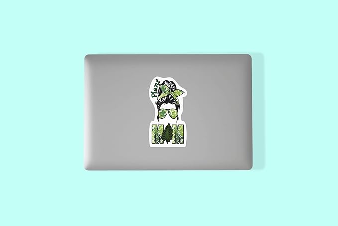 Plant Mom Sticker Vinyl Decal Bumper Sticker Accessories Plantmom Succulent Plantlover Gardner Plantaholic Wildflowers Gardening Houseplant Flower Floral Summer Outdoor Indoor CS1163-2PK