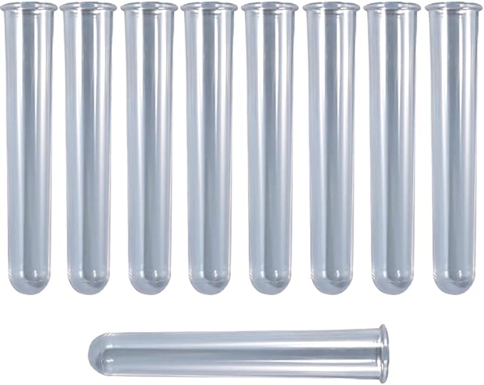 18Pcs Clear Test Tubes for Plant Propagation Station Hydroponic/Flowers for Home Office Desktop Decoration (18pcs)