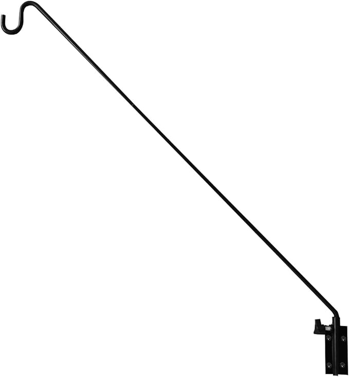 ERYTLLY Extended Reach Deck Hook Wall Pole Wall Mounted, Extensible and Adjustable 28 inch to 43 inch Bracket for Hanging Bird Feeder,Plants,Wind Chimes,Lanterns