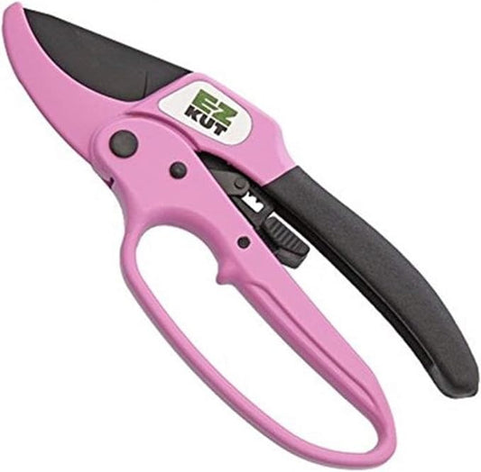 EZ Kut Heavy Duty Pruners Ratchet Hand Pruner with Ratcheting Action Great Garden Hand Tool Clippers Gardening pruners arthritis tools Ratcheting Anvil Hand Pruner Pruning Shears Heavy Duty Since 1988