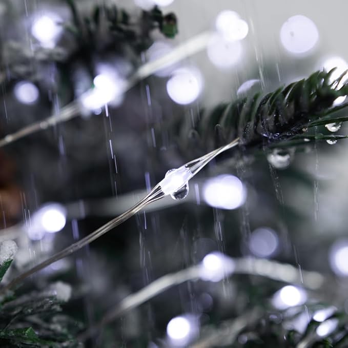 Fairy Lights Plug in,100FT 600 LEDs Waterproof String Lights,Twinkle Light with Remote for Outdoor Indoor Christmas Wedding Birthday Garden Party Decorations,2 Inch Space,Cool White