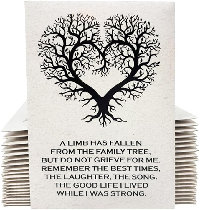 Forget Me Not Seeds - Cream Tree of Life Funeral Favors - 3.25x4.5 inches - Prefilled Seed Packets - Ready to Give - Pack of 20